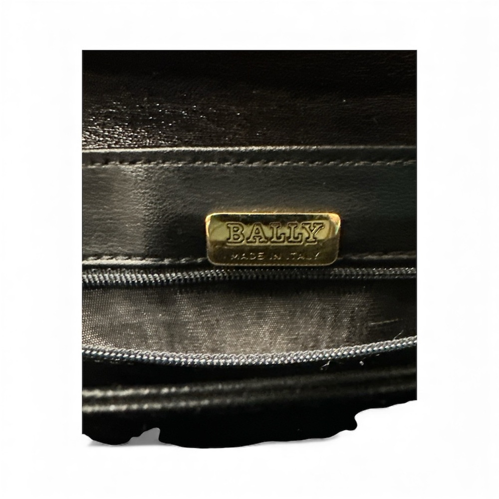 Bally Ollam Black Leather shoulder Bag with gold hardware•Vintage•80s•Italy - Picture 6 of 10